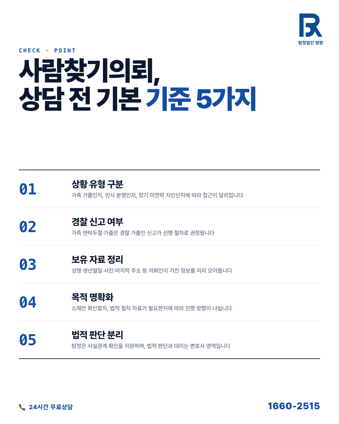 사람찾기의뢰, 연락이 끊겼을 때 상담 전에 정리해야 할 것들과 가능한 범위 by 광주탐정 범랑