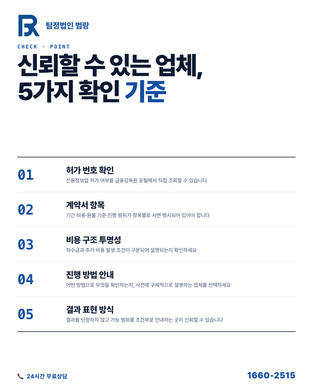 탐정 업체에 속지 않으려면, 계약서 쓰기 전에 이것부터 확인하세요 by 대구탐정 범랑
